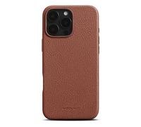 Woolnut Leather Case for iPhone 16 Pro Max - Brown - Scandinavian Full-Grain Leather, Compatible with MagSafe, Slim TPU Sides, Soft Microfiber Lining, Raised Edges for Screen & Camera Protection