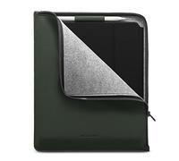 WOOLNUT Matte PU Folio Cover Case for iPad Pro 13 inch & iPad Air 13 - Green, with Pencil Holder, Zipper/iPad Pro 12.9 Case with iPad Air 13(M4, 2024) Compatibility