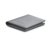 WOOLNUT Men's Leather Wallet - Slim Bifold Wallet Made from Scandinavian Full-Grain Leather, Holds 9+ Cards and Bills, with Exterior Pocket - Grey