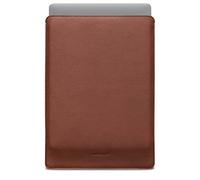 WOOLNUT Sleeve Case for MacBook Pro 16 - Charge in Sleeve - Full-Grain Leather, Wool Felt Interior - Tailor-Made Fit - Scandinavian Design, Compatible with Apple MacBook Pro 16 inch - Cognac Brown