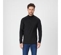Woolona Men's Bora' 100% Merino Wool 250gsm 1/4 Zip Long Sleeve Base Layer Top in Black | Size: Large Woolona Black L