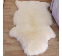 Woolous Sheepskin Rug,100% Genuine New Zealand Lambskin, Fluffy Natural Sheep Skin Throw, Soft Long Hair for Bedroom, Living Room, Sofa, Chair, Dog Bed or Yoga Mat (Ivory White,105x70cm