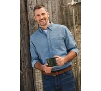 WoolOvers Men's Chambray Shirt in Blue | Size: 3XL WoolOvers Blue 3XL
