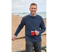 WoolOvers Men's Pure Wool Guernsey Jumper in Dark Blue | Size: Large WoolOvers Dark Blue L
