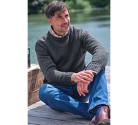 WoolOvers Men's Pure Wool Guernsey Jumper in Grey | Size: Large WoolOvers Grey L