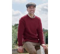 WoolOvers Men's Pure Wool Guernsey Jumper in Red | Size: Large WoolOvers Red L