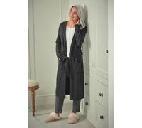 WoolOvers Women's Cashmere & Merino Luxe Dressing Gown in Charcoal | Size: Large WoolOvers Charcoal L