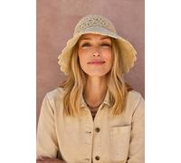 WoolOvers Women's Scallop Edge Straw Hat in Natural WoolOvers Natural One Size