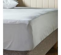 WOOLROOM Arinta Double Fitted Sheet Earl Grey - GOTS Certified Organic Cotton Bed Linen - Hotel/Home Essentials for Clean Better Sleep Naturally - Soft Breathable Hypoallergenic Machine Washable