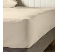 WOOLROOM Arinta Superking Fitted Sheet Almond - GOTS Certified Organic Cotton Bed Linen - Hotel/Home Essentials for Clean Better Sleep Naturally - Soft Breathable Hypoallergenic Machine Washable