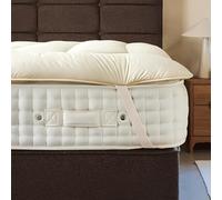 Woolroom Deluxe Mattress Topper Single Bed 4-5 cm - 1000gsm Certified Hypoallergenic British Wool 200tc Organic Cotton Bed Bug Resistant - Extra 100% Natural Premium Comfort