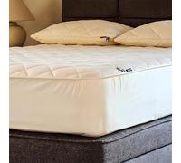 Woolroom Luxury Organic Machine Washable Mattress Protector (King) - Hypoallergenic Thermoregulating British Wool Mattress Cover - Organic Cotton Quilted Soft Comfort - King, W150cm x L200cm