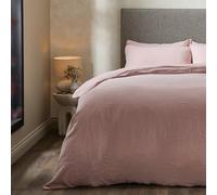 WOOLROOM Mariana Duvet Cover Double Size Rose Pink Organic Cotton Blend - 100% Hypoallergenic Cooling Hotel Quality Luxury Pink Bedding - Home Essentials for Natural Better Sleep