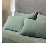 Woolroom Mariana King Size Bed Pillow Case - Sage Green Organic Cotton Blend Pillowcases - 100% Hypoallergenic Cooling Hotel Quality Luxury Green Bedding - Home Essentials For Natural Better Sleep