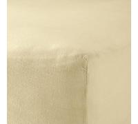 WOOLROOM Mariana Linen Blend Fitted Sheet Double Size - Buttermilk Organic Cotton Blend - 100% Hypoallergenic Cooling Hotel Quality Luxury Cream Bedding - Home Essentials For Natural Better Sleep
