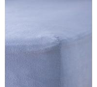 WOOLROOM Mariana Linen Blend Fitted Sheet Superking - Cornflower Blue Organic Cotton Blend - 100% Hypoallergenic Cooling Hotel Quality Luxury Blue Bedding - Home Essentials For Natural Better Sleep