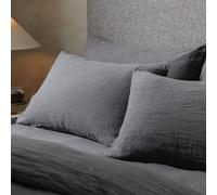 Woolroom Mariana Standard Bed Pillow Case - Charcoal Grey Organic Cotton Blend Pillowcases - 100% Hypoallergenic Cooling Hotel Quality Luxury Grey Bedding - Home Essentials For Natural Better Sleep