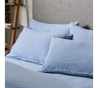 Woolroom Mariana Standard Bed Pillow Case - Cornflower Blue Organic Cotton Blend Pillowcases - 100% Hypoallergenic Cooling Hotel Quality Luxury Blue Bedding - Home Essentials For Natural Better Sleep