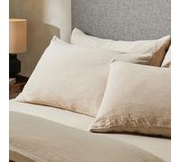 Woolroom Mariana Standard Size Bed Pillow Case - Sand Beige Organic Cotton Blend Pillowcases - 100% Hypoallergenic Cooling Hotel Quality Luxury Beige Bedding - Home Essentials For Natural Better Sleep