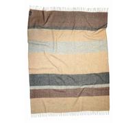 WoolStudio 130x170 cm%100 Lambswool Throw | Luxurious, Durable, & Versatile Single Size Natural Wool Blanket | Perfect for Home, Travel, & Outdoor Adventures! (Stripe DARK GREY/BEIGE, 130x170 cm)