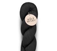 Woolweave Fingering Weight Yarn - Hand Dyed Soft & Durable Black Yarn for Knitting & Crocheting, 75% Extrafine Merino Wool & 25% Polyamide, 100g Skein, 438 Yards