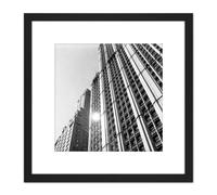 Woolworth Building Manhattan New York Berenice Abbott 8X8 Inch Square Wooden Framed Wall Art Print Picture with Mount Artery8 Black One Size
