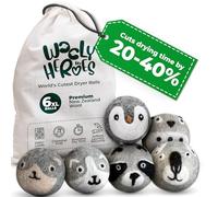 Wooly Heroes Tumble Dryer Balls - 100% Pure Organic Wool - Eco-Friendly & Sustainable - Dry 1,000 Loads (Penguin & Friends)