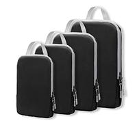 WOOMADA Compression Packing Cubes for Suitcases Travel Essentials 4 Set Expandable Travel Bags Organizer for Luggage(black)