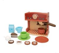 WOOMAX Coffee Maker Wood Toy, 12 Accessories, Toy Appliance, Coffee Making Machine, Kitchen Accessories, Educational Games, Toys Children 2 Years, Birthday Gifts Children (47599)