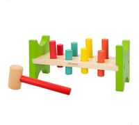 WOOMAX - Toy Set: 8 Rolls of Solid Colours (2 Red, 2 Orange, 2 Blue, 2 Yellow), Wooden Hammer (16 cm), Ages 3+