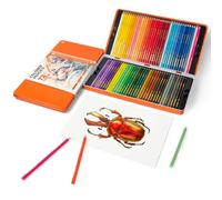 Woomer Colored Pencils 72 Colors 3.8mm Soft Core Single Color Available | High Pigment, Pro Blending & Layering, Metal Tin, Adult Coloring, Vivid Color Output in Nature Illustration