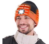 WOOMER Heated Hat with Led Light, Beanie for Men and Women in Winter Christmas, Knit Heated Beanie with 5V 4000mAH Rechargeable Battery, 3 Lighting Modes & 3 Temperature Settings