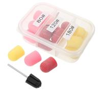 WOONEKY 1 Box Nail Drill Sanding Caps with Shaft Fine Grit Replacement Bands for Acrylic Gel Manicure Pedicure Foot Callus Remover Compatible with Electric Nail Grinders