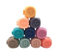 WOONEKY 1 Set Colorful Soft Digital Puzzle Educational Learning Plaything for Develops Creativity Hand Eye Coordination for Home Preschool Use Random Color