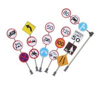WOONEKY 1 Set Funny Traffic Sign Models Educational Road Sign Playthings for Boys Safe Plastic for Learning Traffic Rules and Imagination Development