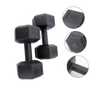 WOONEKY 1 Set Hexagonal Rubberized Dumbbell Non Slip Grip Weight Training Equipment for Home Gym Durable Fitness Dumbbells for Arm and Muscle Sculpting