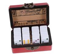 WOONEKY 1 Set Retro Design Dominoes Game with Storage Box Traditional Entertainment for Family Fun Indoor Learning for Vintage Style Domino Blocks