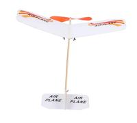 WOONEKY 1 Set Rubber Band Powered Airplane Model DIY Assembly Glider for Indoor Outdoor Fun Educational Plaything to Enhance Critical Thinking Problem Solving Skills Bright Color Design