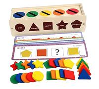 WOONEKY 1 Set Wooden Shape Sorter for Educational Plaything for Cognitive Development Portable Design for Concentration and Fine Motor Skills Birthday for Boys