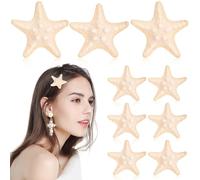 WOONEKY 10 Pcs Cute Resin Star Hair Clips for Girls Alligator Hair Barrettes for Women Colorful Mermaid Accessories for Parties and Everyday Use