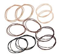 WOONEKY 10 Pcs High Elasticity Beaded Hair Ties for Women Triple Layer Rubber Bands with Gold Accents No Damage Ponytail Holders for Daily Use in Black Dark Brown Light Brown and Beige