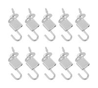 WOONEKY 10 Sets Mini Key Lock for Jewelry Box Diary Lock Vintage Tiny Metal Padlock with Key for Pirate Treasure Chest Luggage Backpack Toolbox Security Accessories