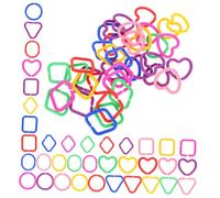 WOONEKY 100 Pcs Chain Links Colorful Geometric Rings for Early Education Safe Plastic Linking for Creative Play and Learning Home Classroom