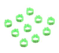 WOONEKY 100 Pcs Pigeon Foot Rings Numbered Bird Leg Bands 10mm Green Identification Rings for Racing Pigeons and Breeding Birds
