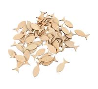 WOONEKY 100 Pcs Unfinished Wooden Fish Cutouts DIY Craft for Painting and Decoration Smooth Solid Wood Embellishments for Creative Fish Craft Projects and Tropical Tank Ornaments