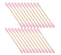 WOONEKY 1000pcs Spiral Double-ended Cotton Buds for Cleaning Long Wood Handle Makeup Remover Sticks Dual Head Cosmetic Swabs Portable Beauty Tool for Ear Wax Care and Touchups Pink