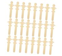 WOONEKY 100pcs DIY Wooden Slices Wood People Cutouts Unpainted Wooden Crafts for Teens Painting Writing Home Decor Classroom Art Projects