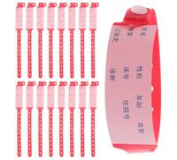 WOONEKY 100Pcs Red Disposable Hospital Wristbands for Adult Patient Identification, Waterproof Medical Id Bracelets DIY Holes, Suitable for Hospital Use and Events
