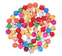 WOONEKY 100pcs Small Colored Metal Bells for DIY Craft Accessories Festival Christmas Jingle Bells for Keychains Necklaces Bracelets Home Decoration Ornaments
