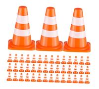 WOONEKY 100pcs Traffic Cognitive Small Orange Cones Miniature Traffic Cone Play Construction Cones Barricades Mini Traffic Construction Barricade Road Barricades Plastic